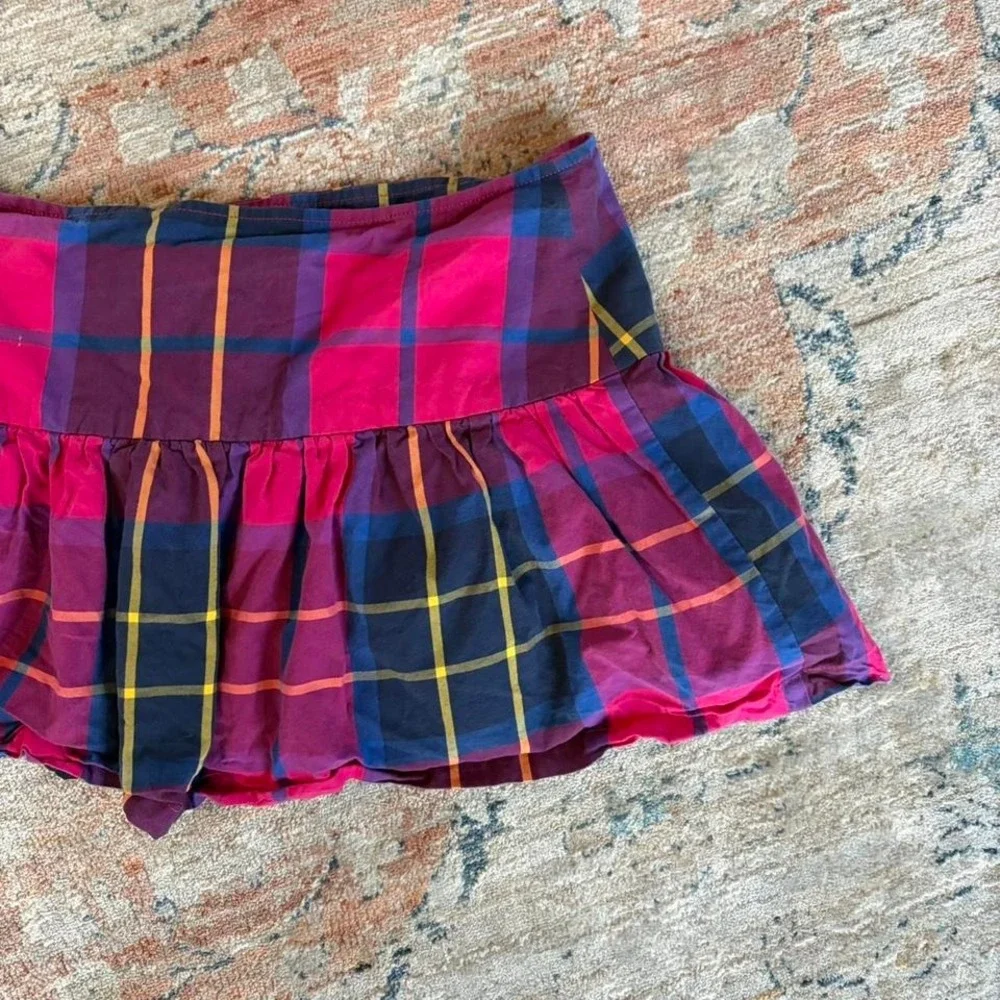 hollister plaid mini skirt size 7 rare lowrise preppy summer - Picture 4 of 5